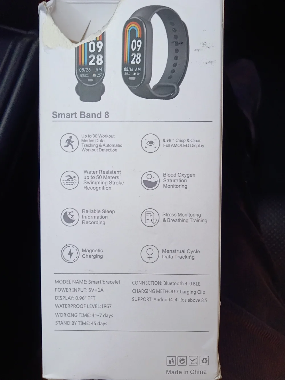 Smart Band 8 Fitness Tracker — Black